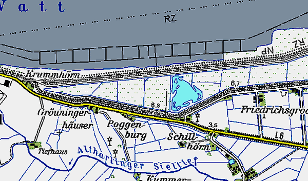 Kartenausschnitt Jheringsgroden