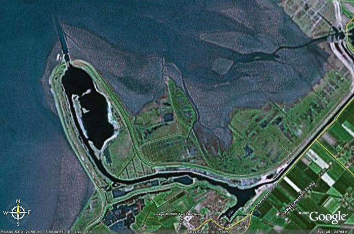 Satlellitenbild von der Leybucht - GoogleEarth