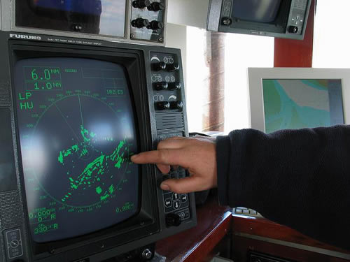 Radarschirm Nahaufnahme